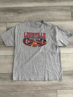 TC Gray Louisville Final Four Graphic Tee with Red Accents